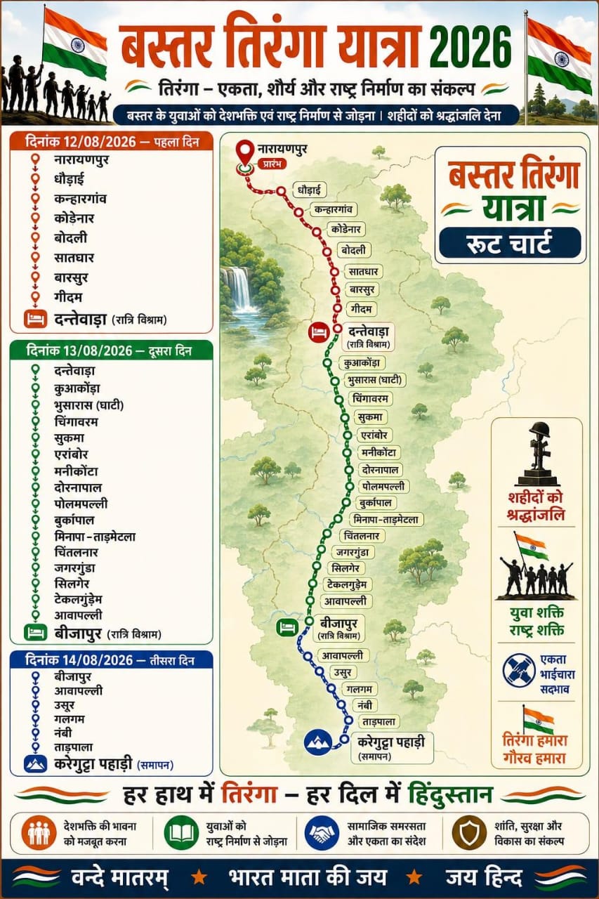 ‘एक पेड़ शहीदों के नाम’ अभियान से जुड़ेगा बस्तर तिरंगा यात्रा का हर पड़ाव