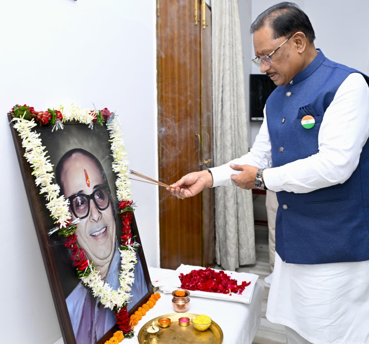 मुख्यमंत्री निवास में कुशाभाऊ ठाकरे की जयंती पर श्रद्धांजलि कार्यक्रम