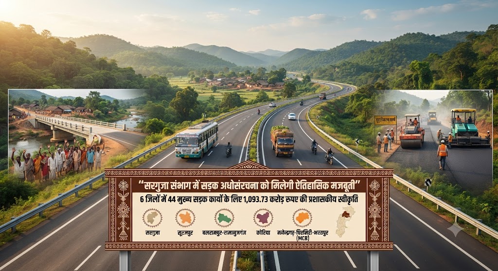 1,093.73 करोड़ की सड़क परियोजनाओं से बदलेगी सरगुजा संभाग की तस्वीर