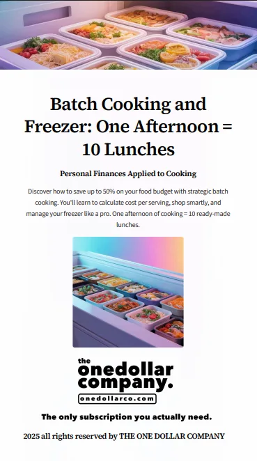 Batch Cooking And Freezer: One Afternoon = 10 Lunches