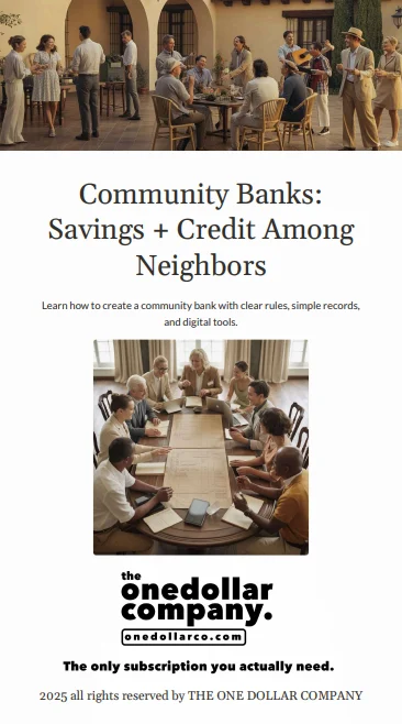 Community Banks: Savings + Credit Among Neighbors