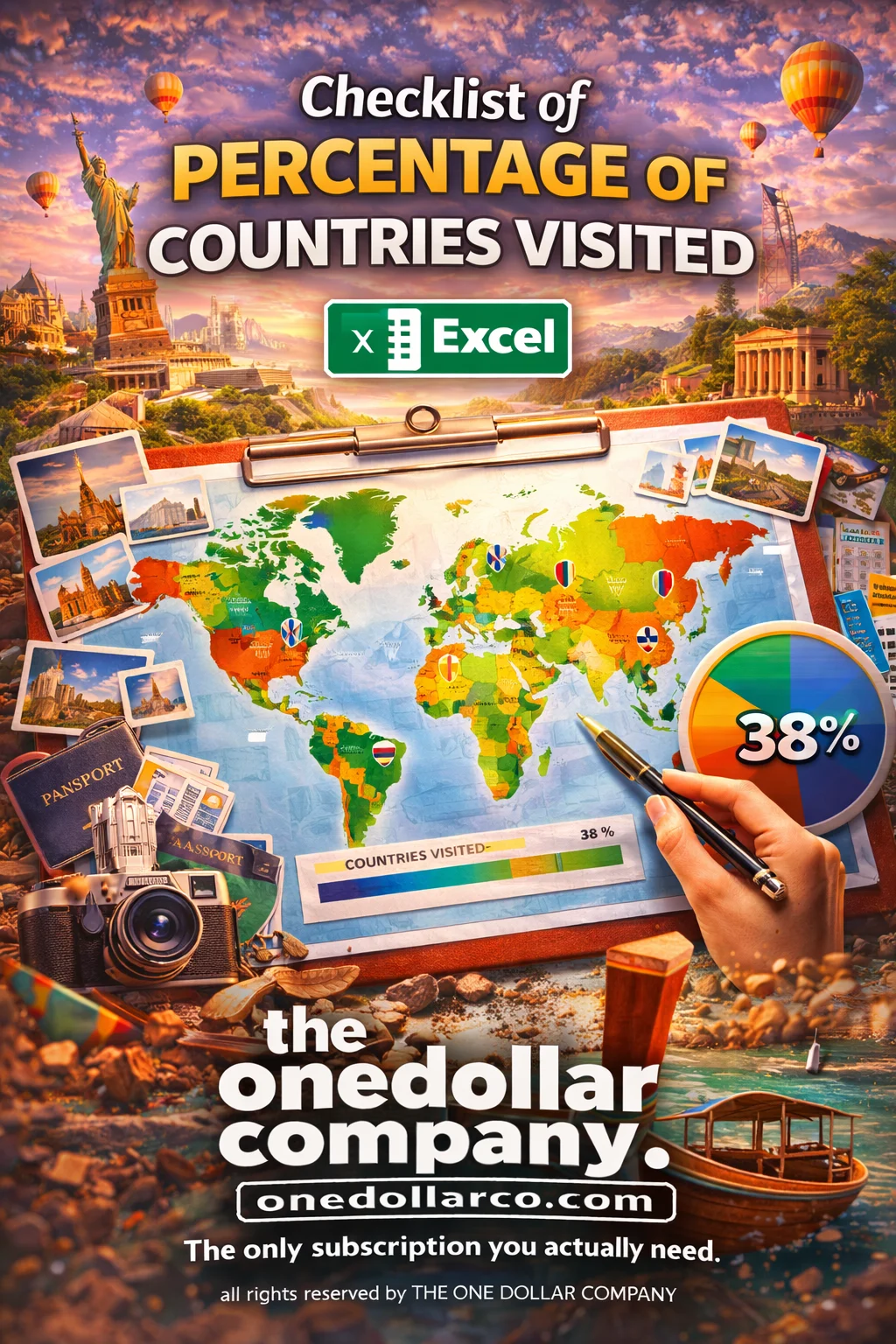 Checklist of percentage of countries visited