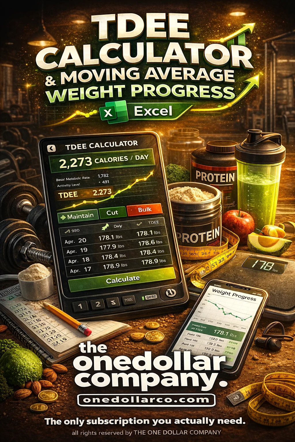 TDEE calculator and moving average weight progress