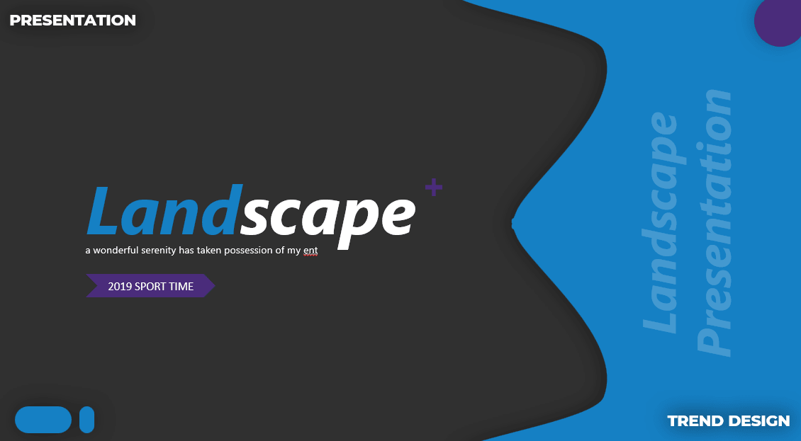 Lanscape - Powerpoint Template Blue Purple