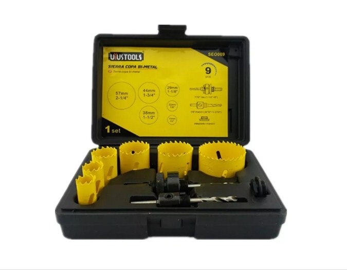 Set De Sierras Copa Y Broca Bi-metal 9 Piezas - Uyustools