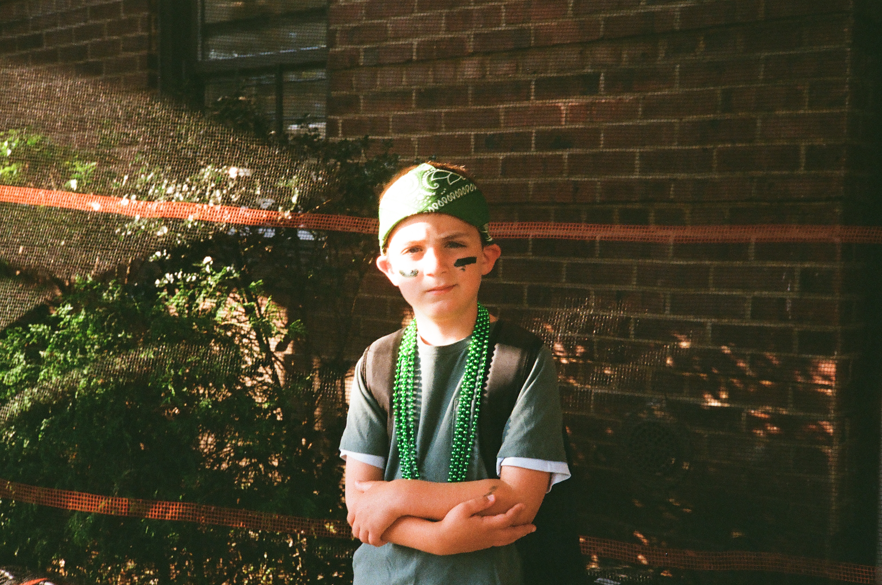 Zeke ready for color war at camp.