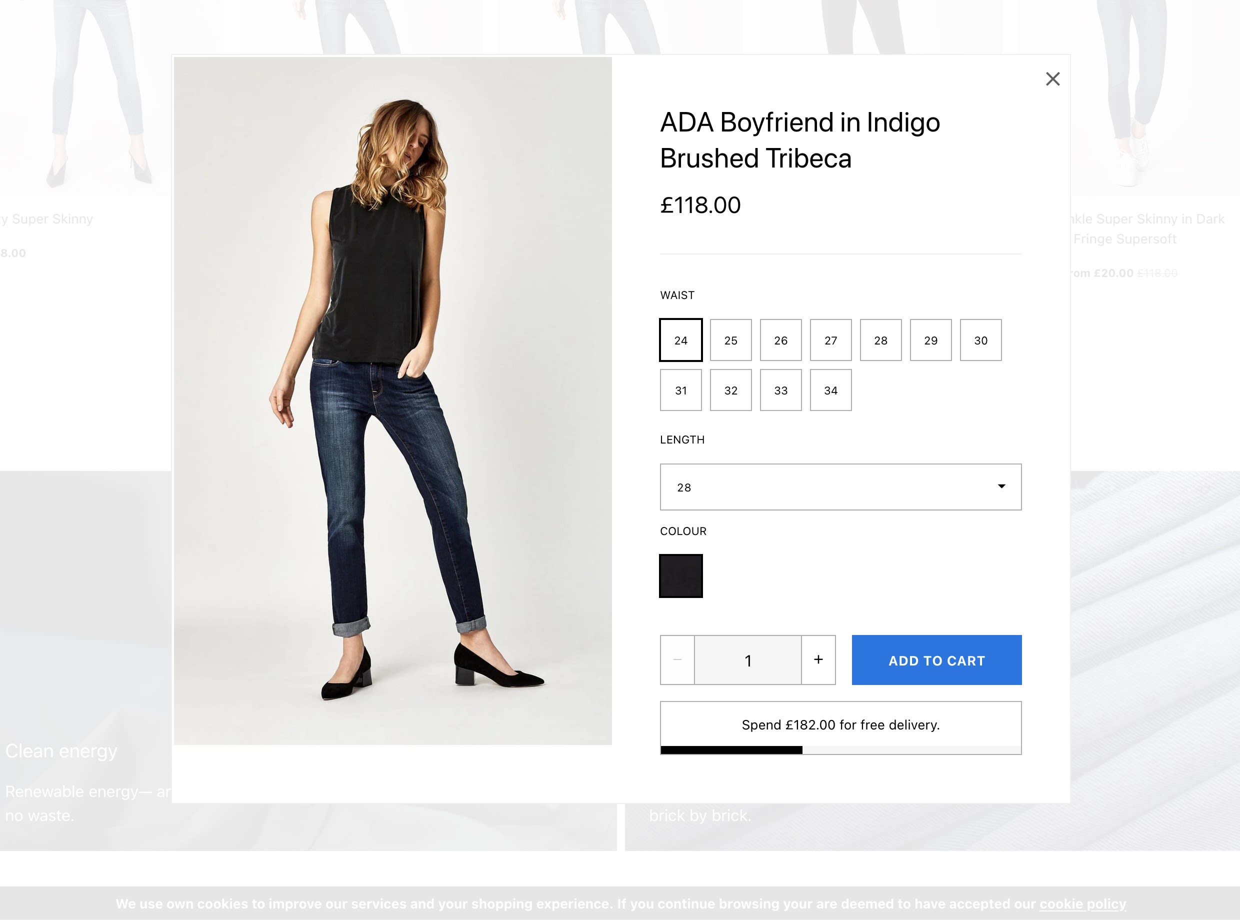 Product card grid with quick view and swatches
