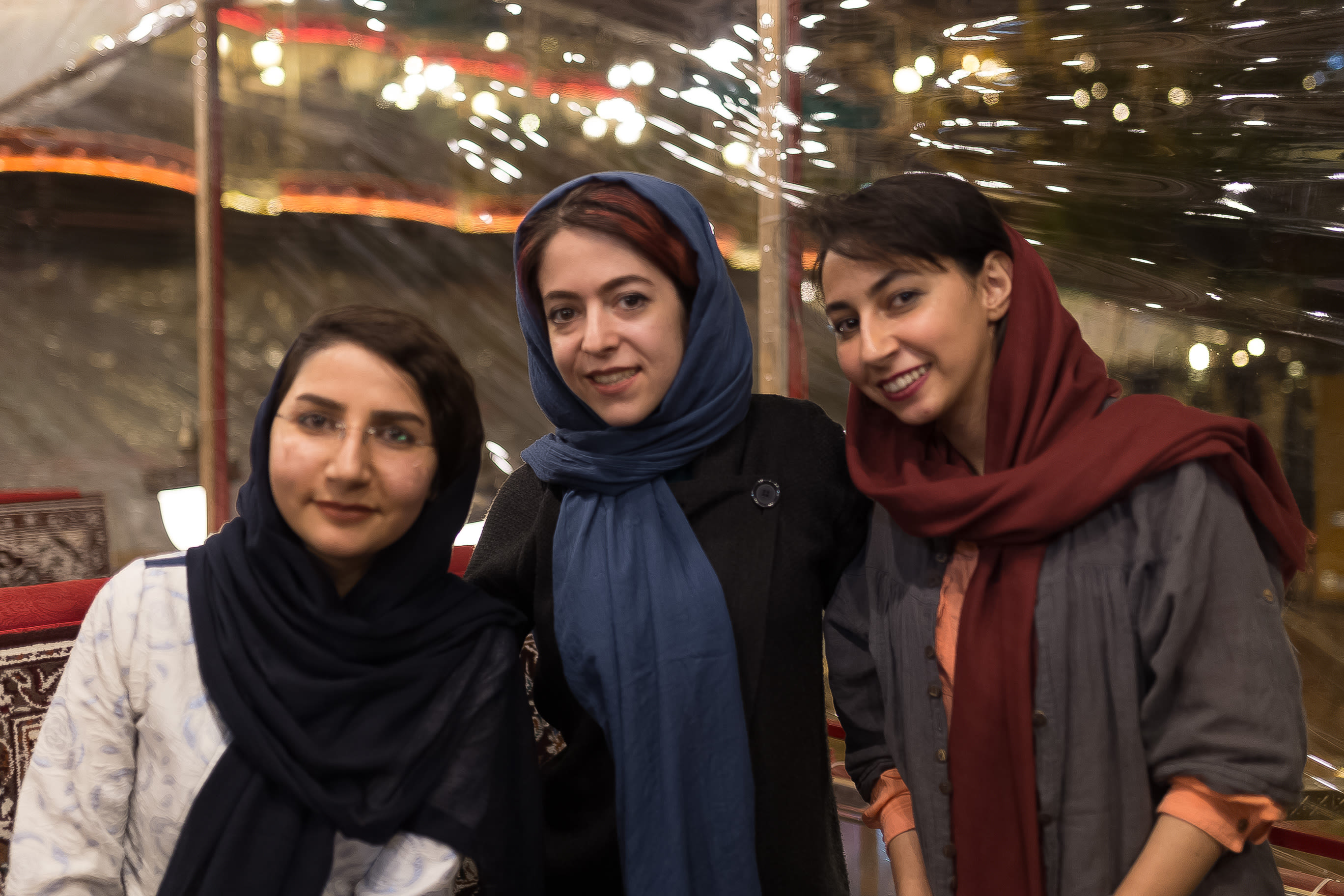 Excuse the blurry photo but these three awesome women were the first of many people to show an act of extreme kindness to me in Iran.

I was invited over to have dinner and qalyoon with them discussing politics, local photography, travel and how weird western culture sounds to them.