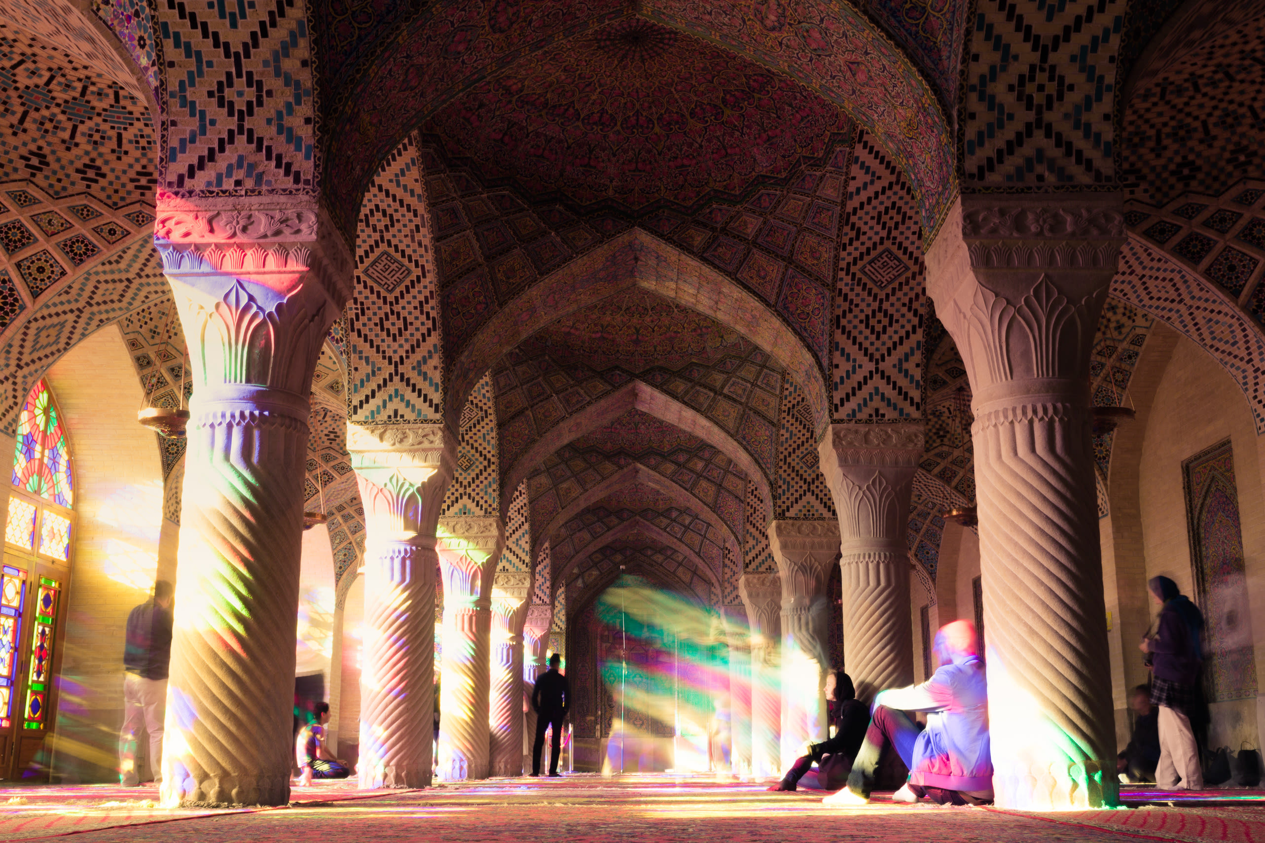 Behind all the selfie sticks, shouting and weird poses from tourists... this mosque can be quite magical with its stained glassed windows and doors.