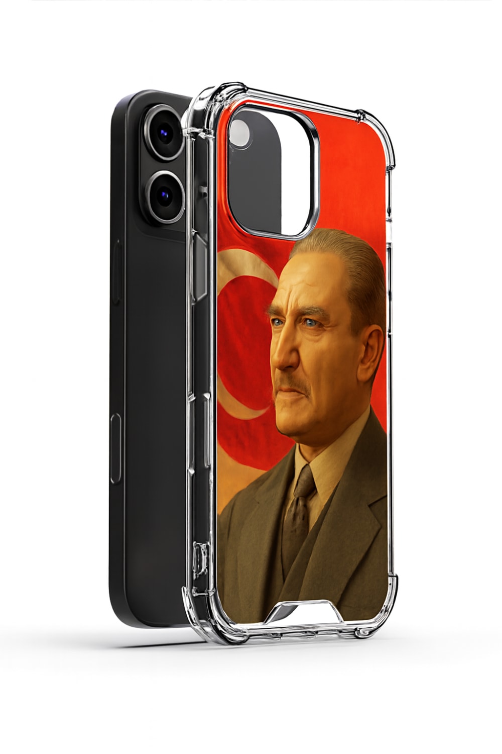 Apple iPhone 16 Pro - Mustafa Kemal Pasa ve Ay Yildiz Temali Shock Kilif