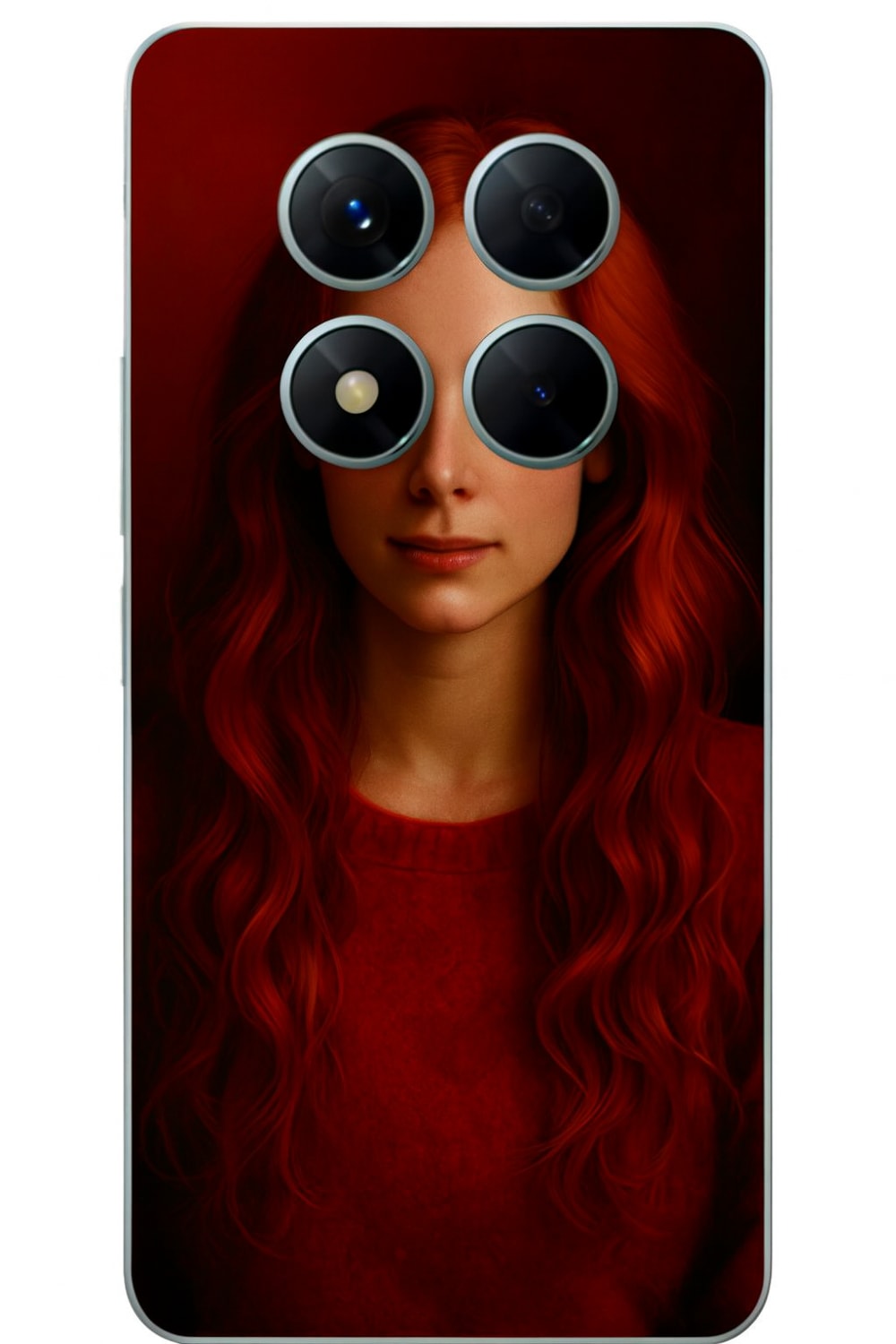 Xiaomi Redmi Note 14 Pro - Kirmizi Renkli Kisisel Fotograf Temali Shock Kilif