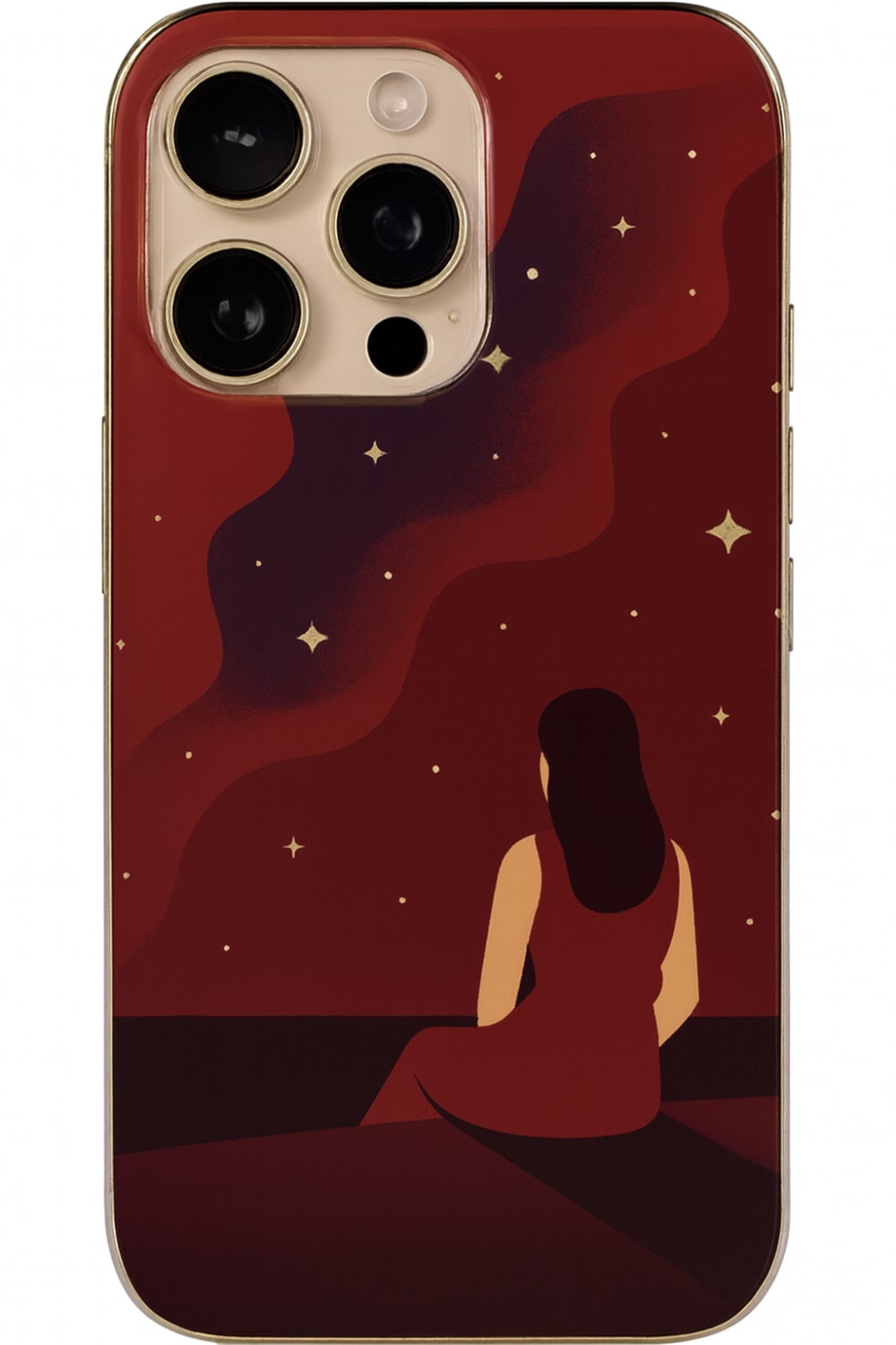 Apple iPhone 16 Pro - Maroon Sarkisi Temali Süper Kilif