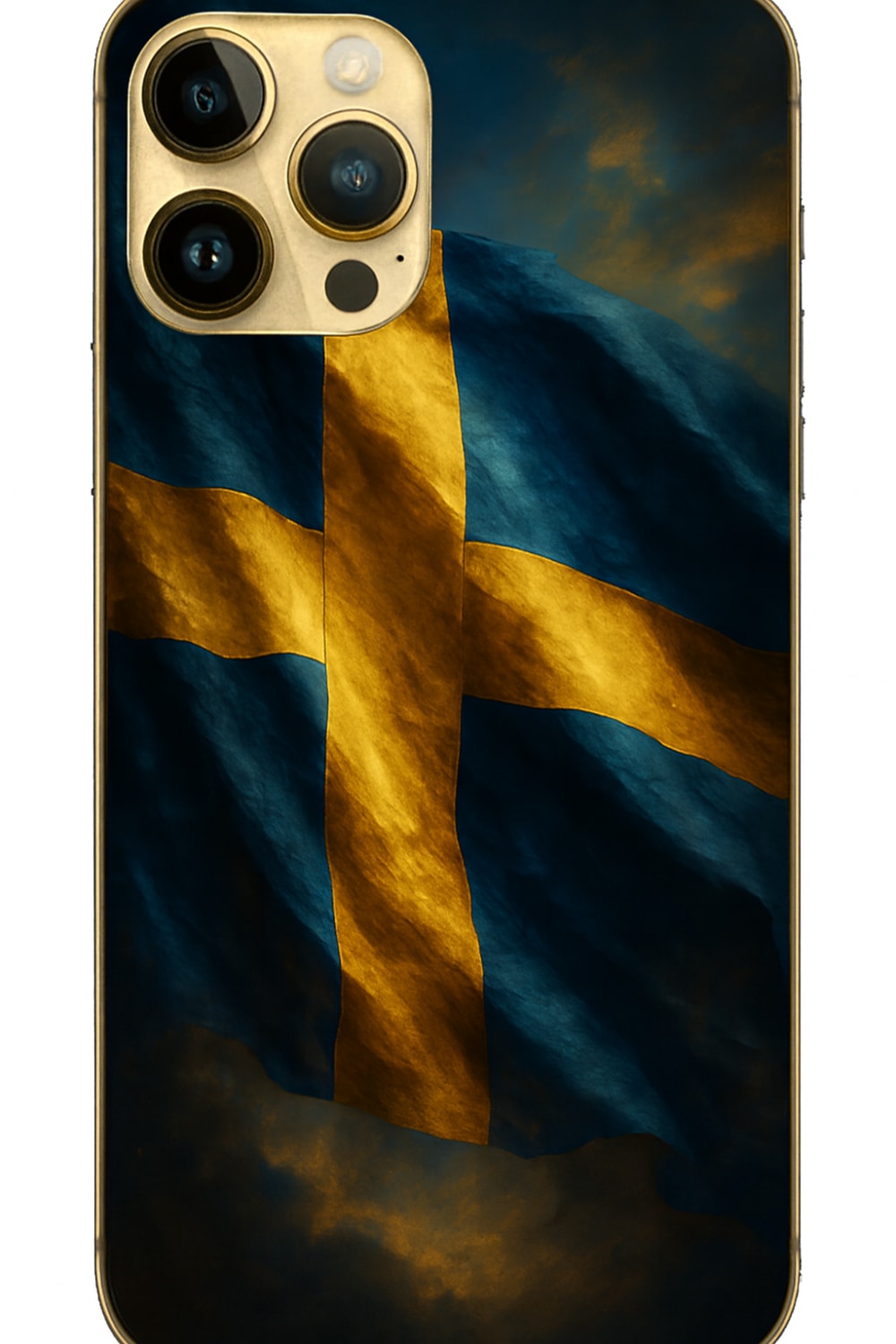 Apple iPhone 14 Pro Max - Isveç Bayragi Temali Süper Kilif