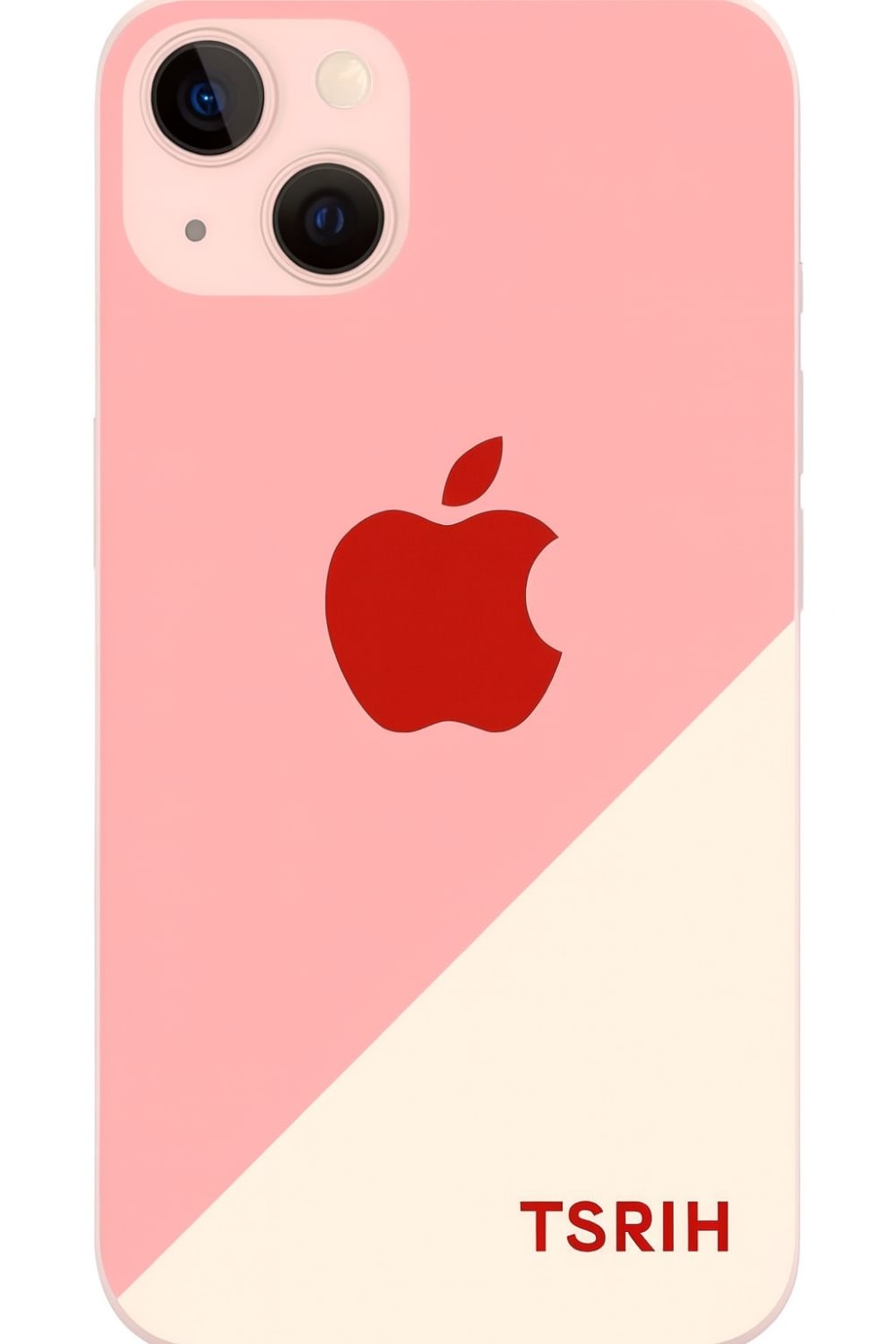 Apple iPhone 13 - Pembe Renkli Apple Logolu Lansman Kilif
