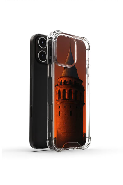 Apple iPhone 16 Pro - Galata Kulesi Gün Batimi Temali Shock Kilif
