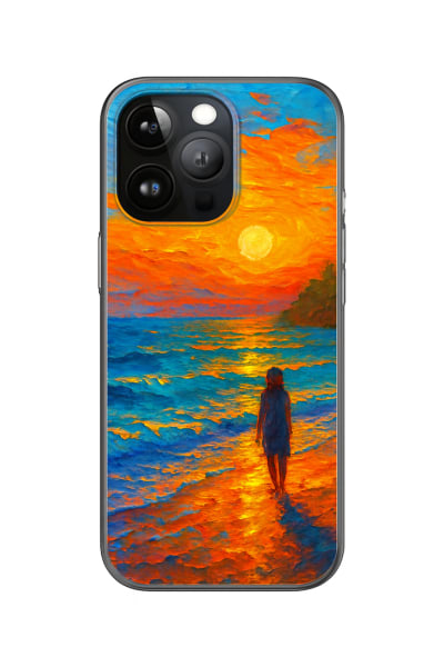 Apple iPhone 16 Pro - Akdeniz Plajinda Gün Batimi Temali Süper Kilif