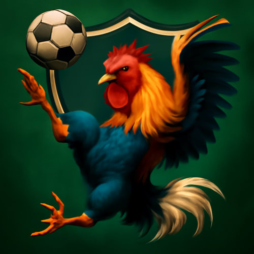 original rooster illustration with Denizlispor logo, photorealistic, hyper-detailed, studio lighting, Rövaşata atan Horoz