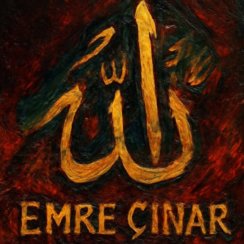Arka planda otantik pi fon olsun ve had yazısı ile emre çınar yazsın