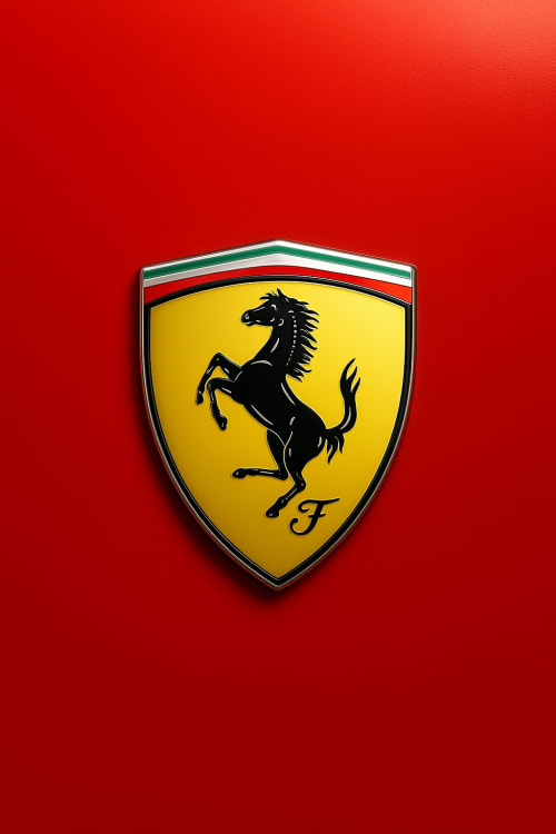 Kırmızı renk arka kısımda ferrari logosu olacak