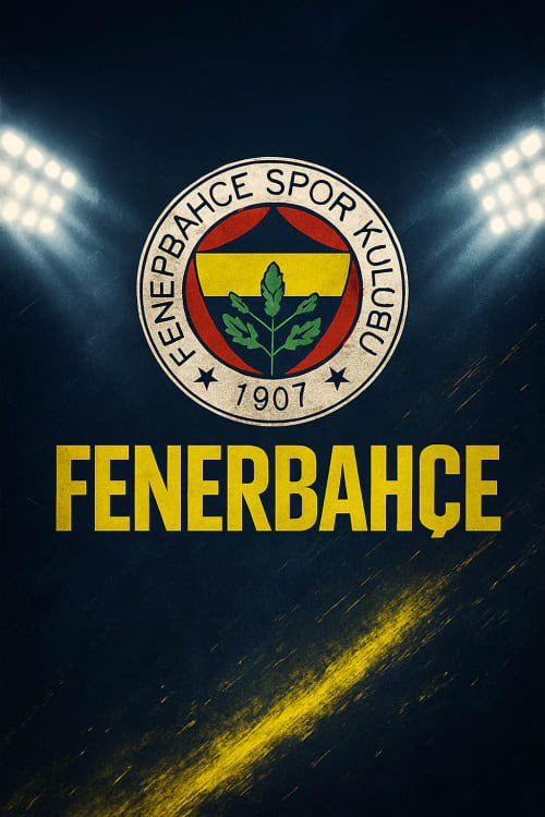 Premium, havalı ve güçlü bir Fenerbahçe temalı telefon kılıfı tasarımı oluştur. Ana renkler lacivert, sarı ve beyaz olsun. Koyu ve modern bir atmosfer kullan; dramatik stadyum ışıkları, güçlü ışık efektleri, dinamik dokular ve futbol ruhunu yansıtan 