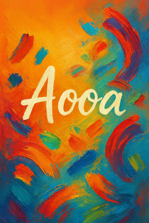 Aooa. Yağlı Boya / Sanatsal: Fırça darbeleri belli olan, tablo hissi veren sanatsal bir işleme. Dengesiz Dağılım: Aooa'nın etrafında sanatsal unsurların dağınık bir şekilde yer aldığı, dinamik bir kompozisyon. Gradient Geçiş: Renk geçişleri ile zengi
