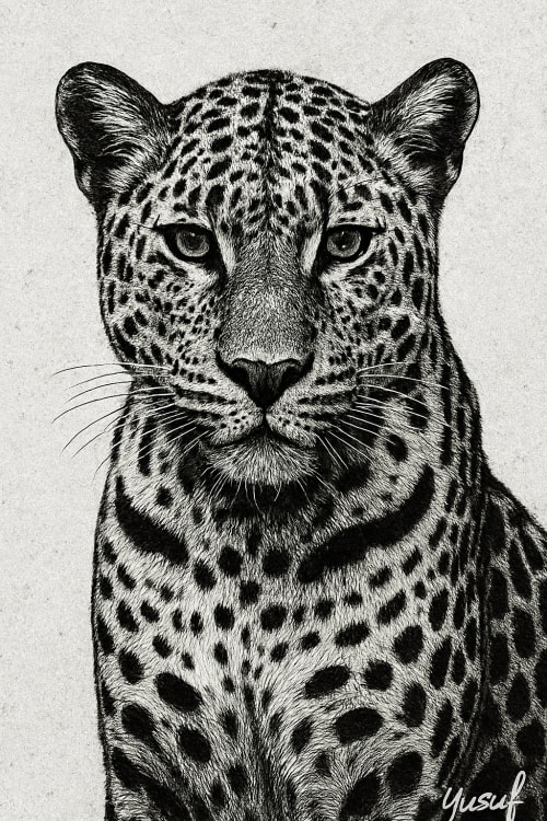 Beyaz renk kılıf ortayı kaplayan bir siyah beyaz leopar fotoğrafı ve Yusuf imzası. Orta Kısımda: Leopar deseni kılıfın ortasında yer alacak. Parlak Doku: Parlak bir doku ile modern bir görünüm sağlanacak.
