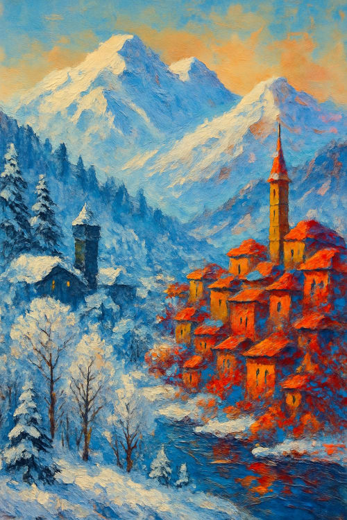 Kader ve Ender isimleriyle kars ve trabzon u temsil eden arkapilan görselleriyle bi kılıf tasarımı istiyorum. Yağlı Boya / Sanatsal: Fırça darbeleri belli olan, tablo hissi veren sanatsal bir işleme. Kış Manzarası: Karla kaplı dağlar ve ağaçlar, beya