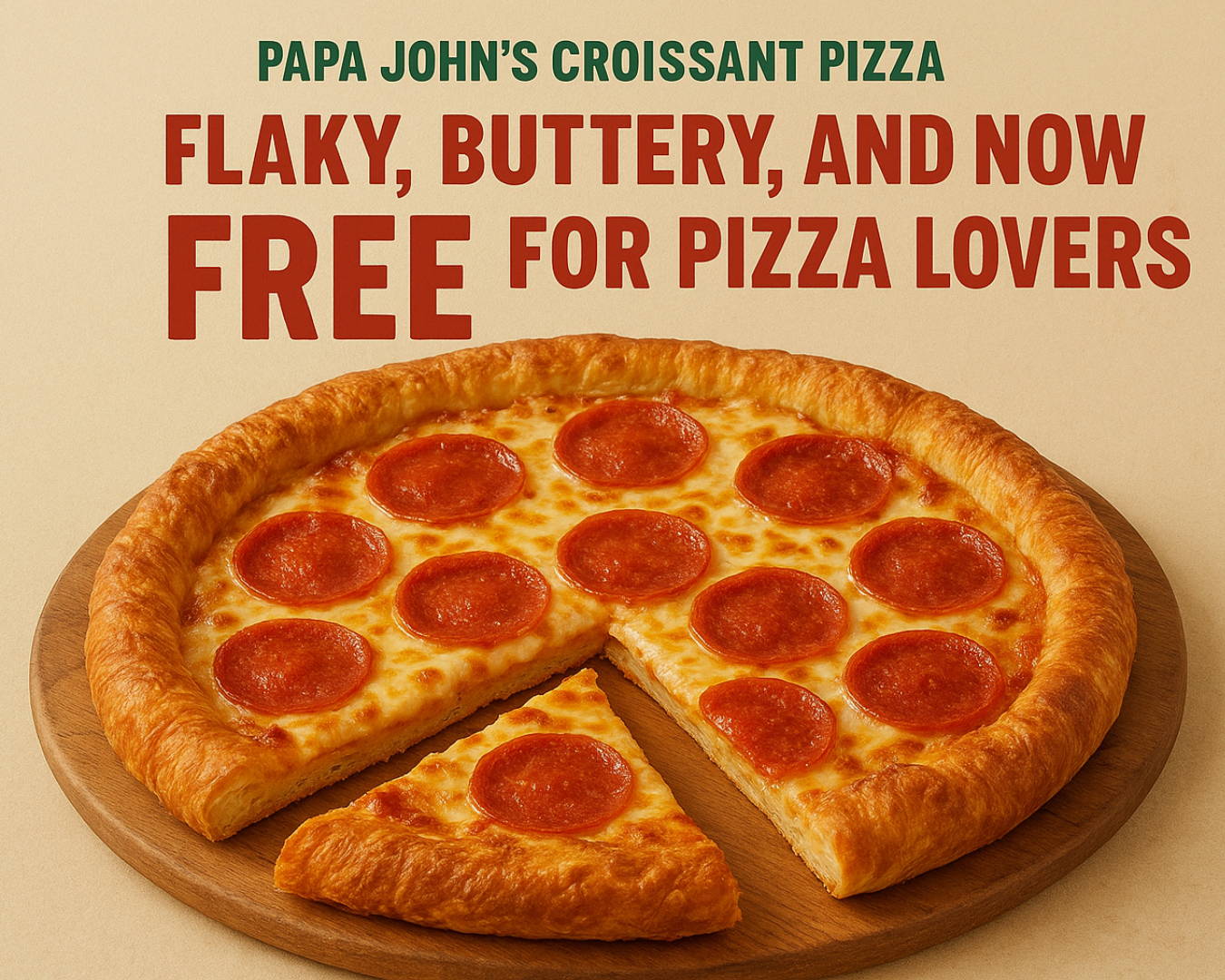 Papa John’s Croissant Pizza: Flaky, Buttery, and Now Free for Pizza Lovers