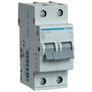 Авт. вим. 2-п. B 20А (6kA) Hager (B)
