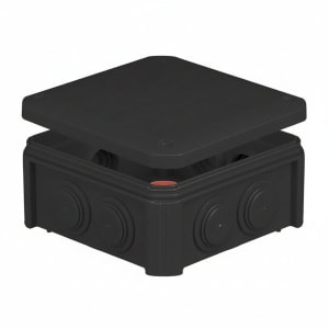 Коробка розподільча 90х90х52 IP55 зовнішня поліпр.самозат.850°С з сальник.гумов.чорн.IB401Vintage