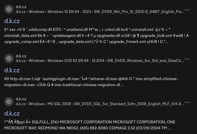 výsledky DuckDuckGo vyhledávání z domény d.k.cz: ISO Windows 10, Windows 2012 a MS SQL 2008