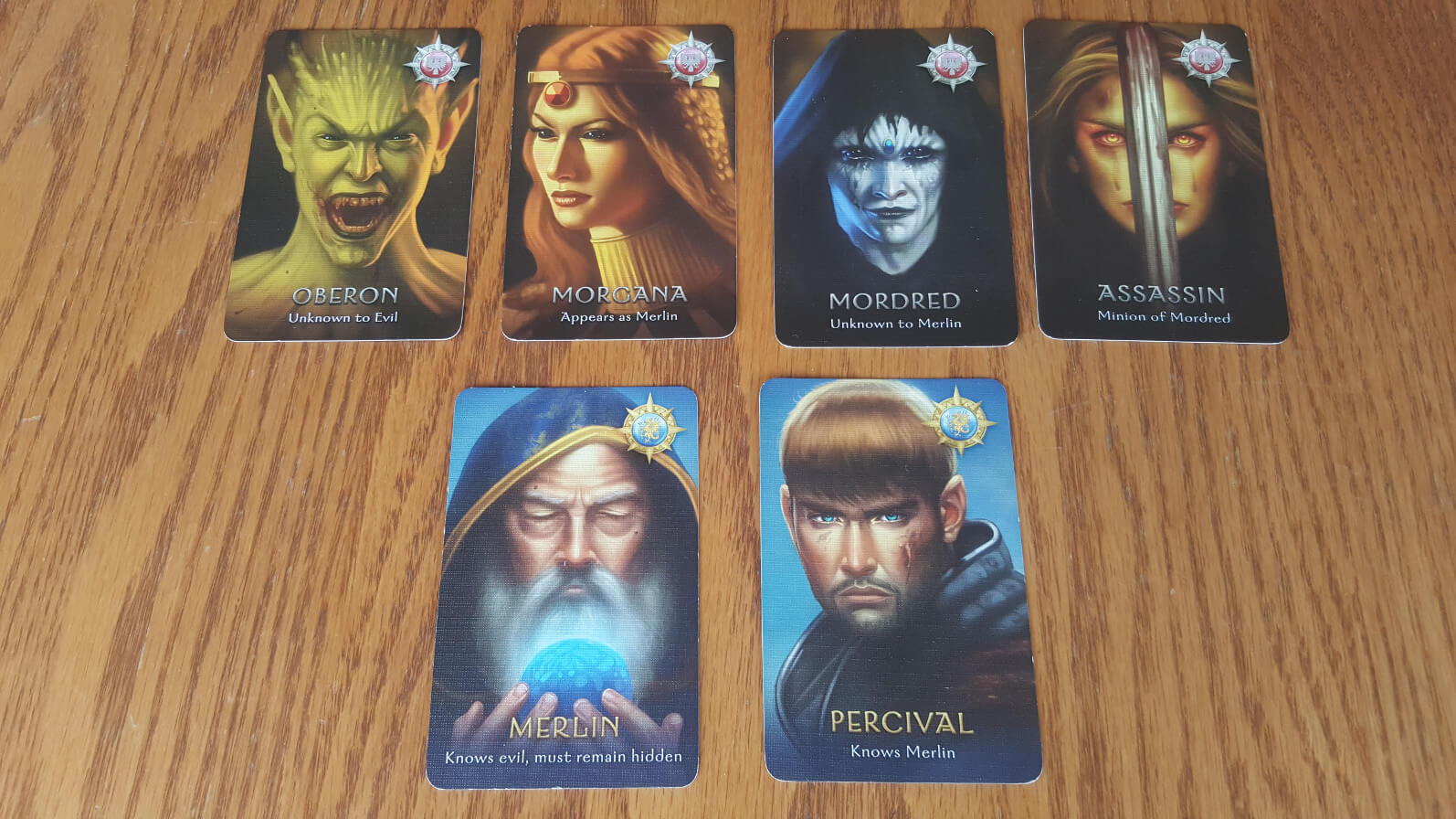 The special role cards in Avalon — Merlin, Percival, Morgana and more