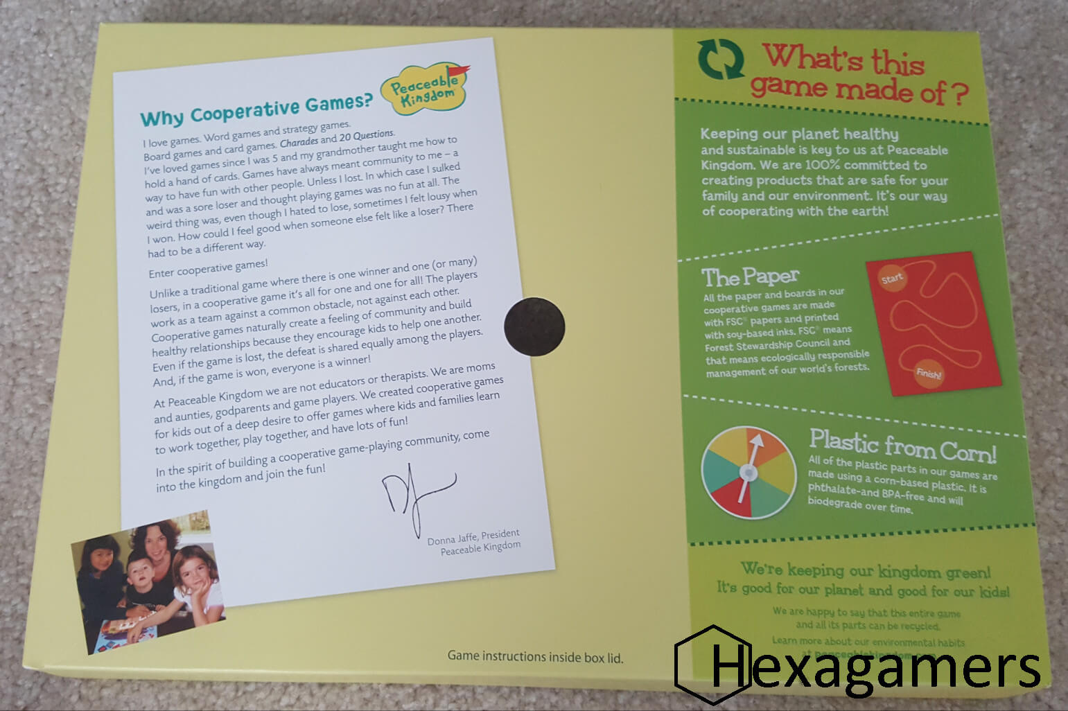Inside the Count Your Chickens box showing the components