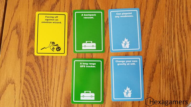 Example cards from Danger The Game Example cards laid out from Danger The Game