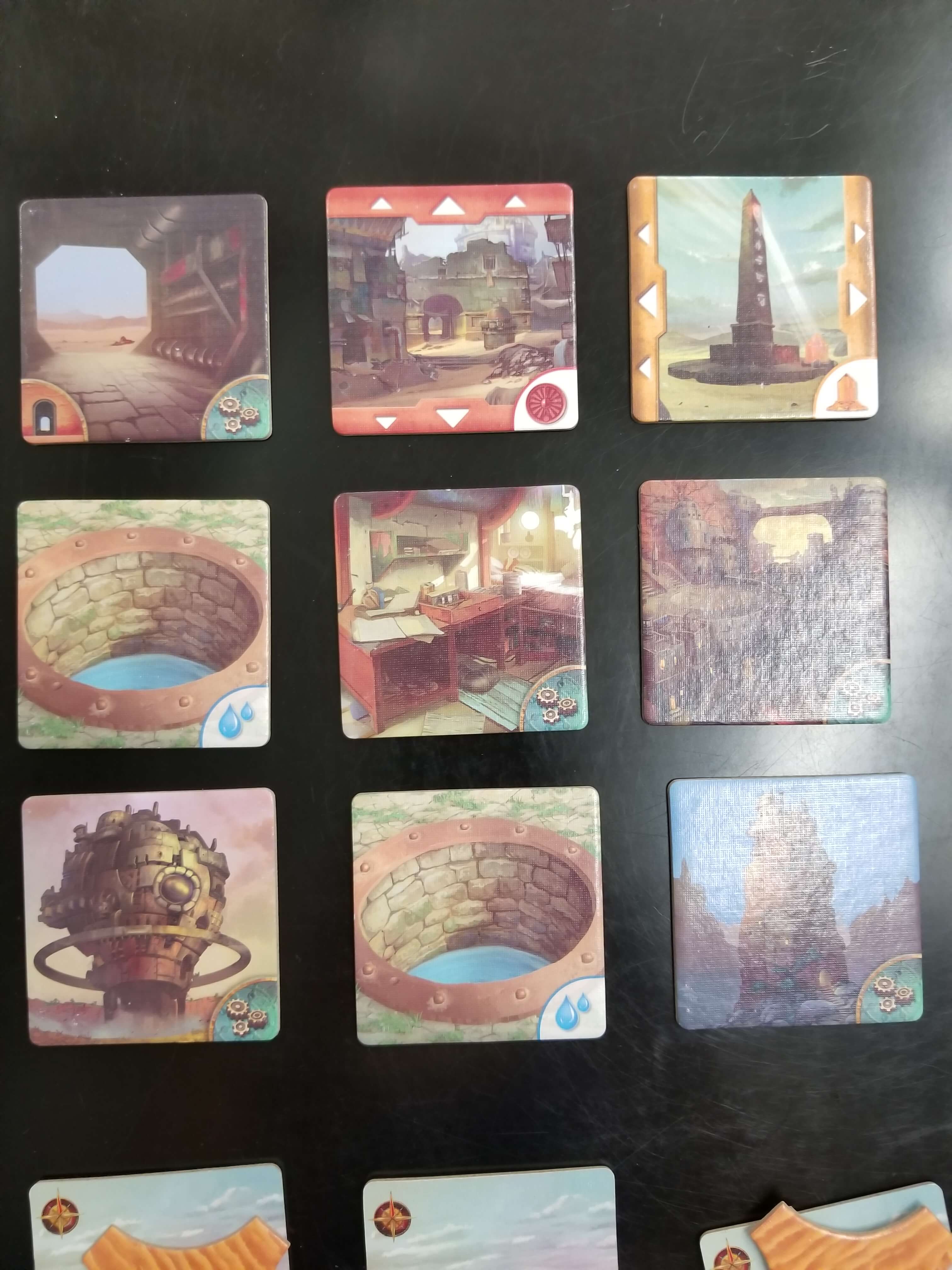 The Forbidden Desert board The Forbidden Desert sand tiles laid out for play