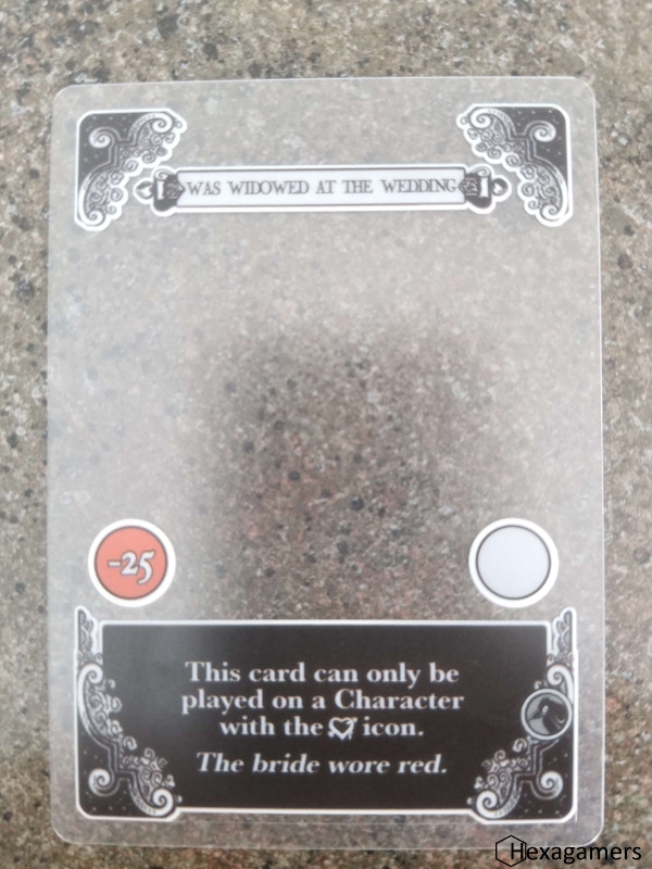 A negative-points card in Gloom A negative-points Gloom modifier card