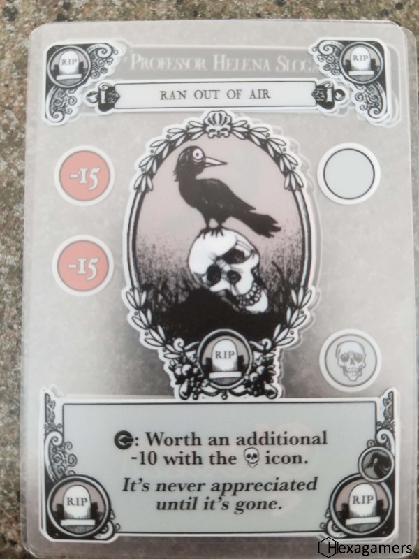 An untimely death card in Gloom An untimely death card resolved on a Gloom character