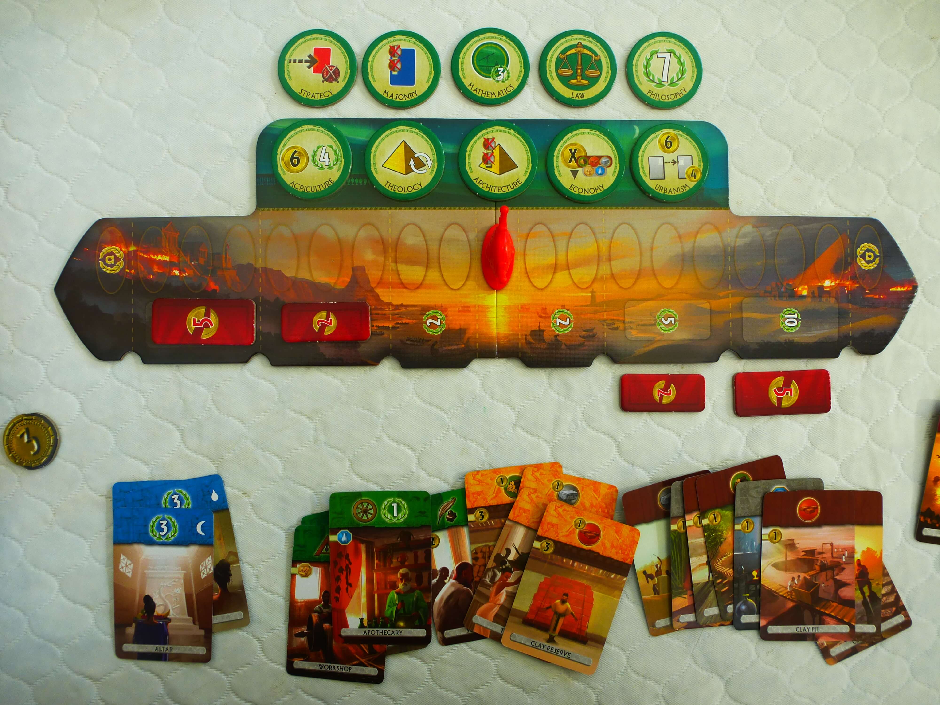 7 Wonders Duel components