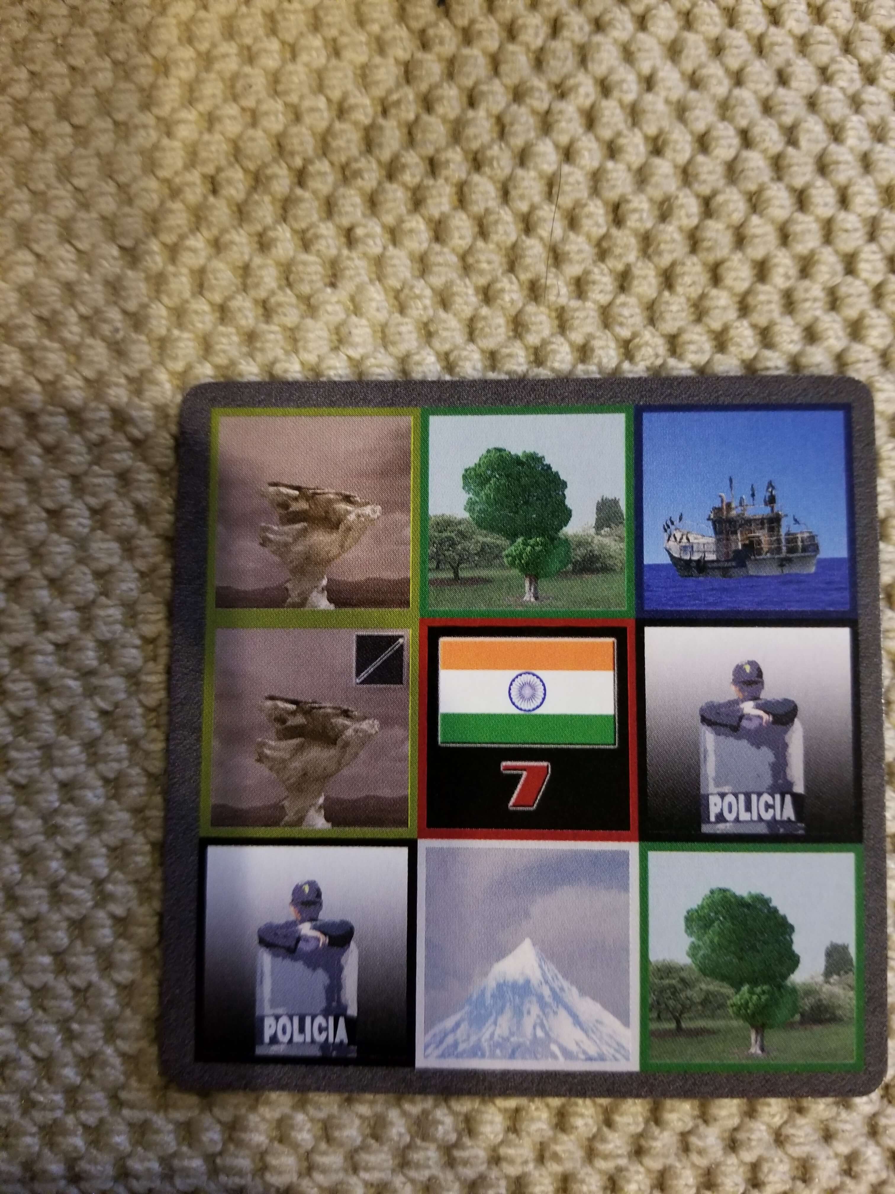 A Top Hat card with its 3x3 grid of pictures