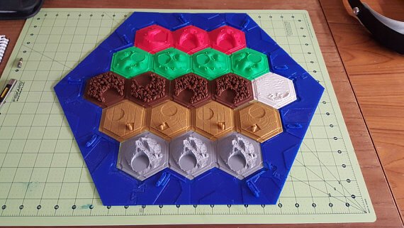 3D Printed Catan Hexagon Tiles
