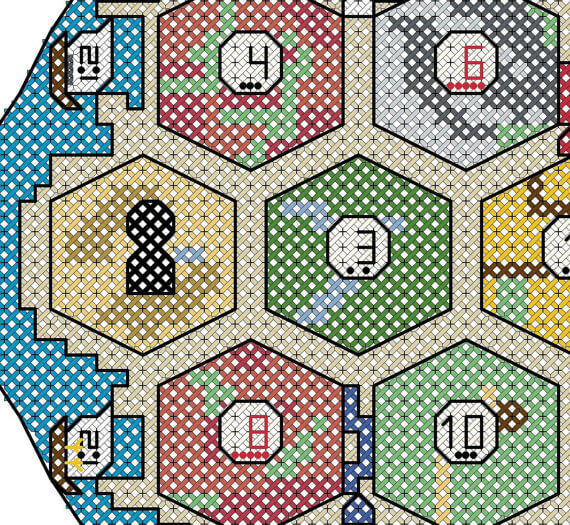 Catan Map Cross-Stitch Pattern 2