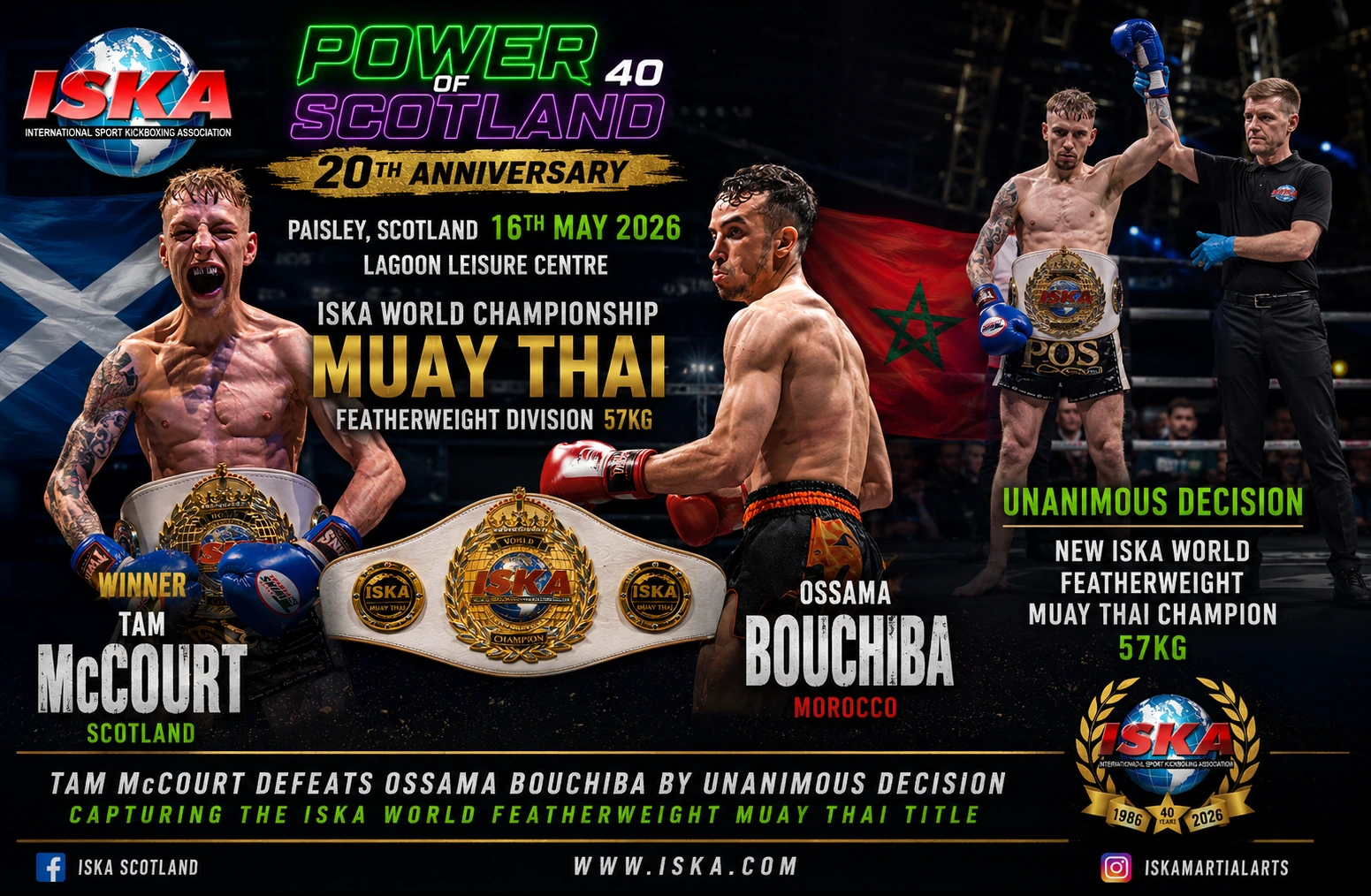 ISKA Scotland Results: Tam McCourt Crowned World Champion at POWER of SCOTLAND 40 ISKA Scotland Results: Tam McCourt Crowned World Champion at POWER of SCOTLAND 40