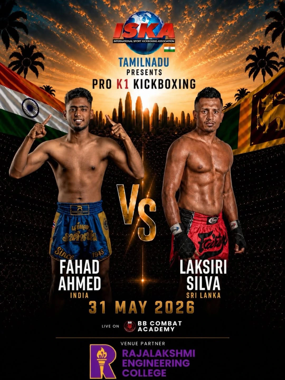 Pro K1 Kickboxing Fahat Ahmed vs Laksiri Silva