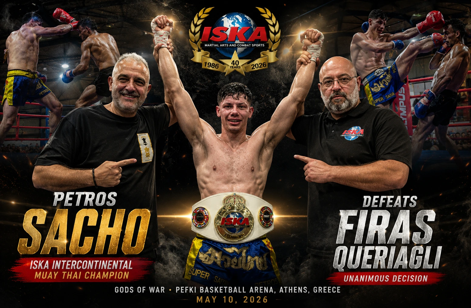 Petros Sacho Captures ISKA Intercontinental Muay Thai Title in Athens Petros Sacho Captures ISKA Intercontinental Muay Thai Title in Athens