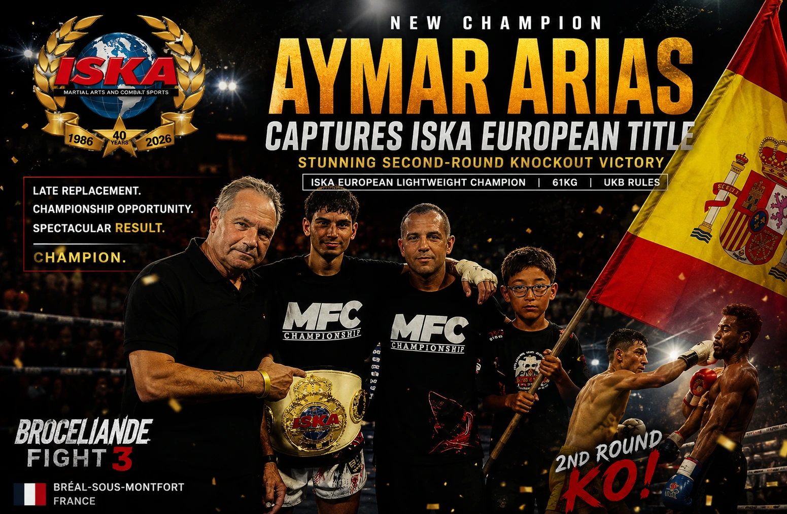 Aymar Arias Captures ISKA European Title with Stunning Knockout Victory