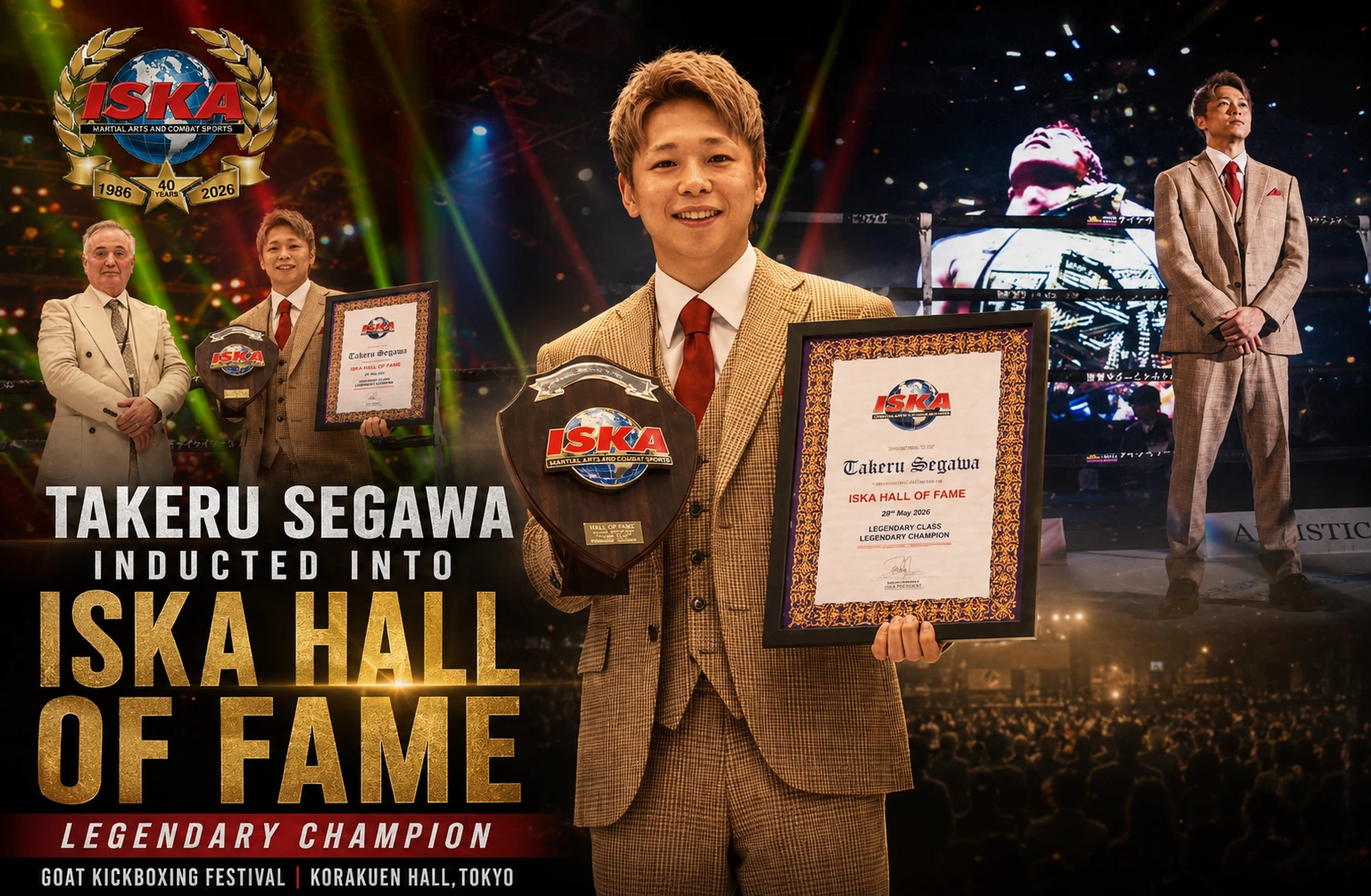 Takeru Segawa Inducted into ISKA Hall of Fame Takeru Segawa Inducted into ISKA Hall of Fame