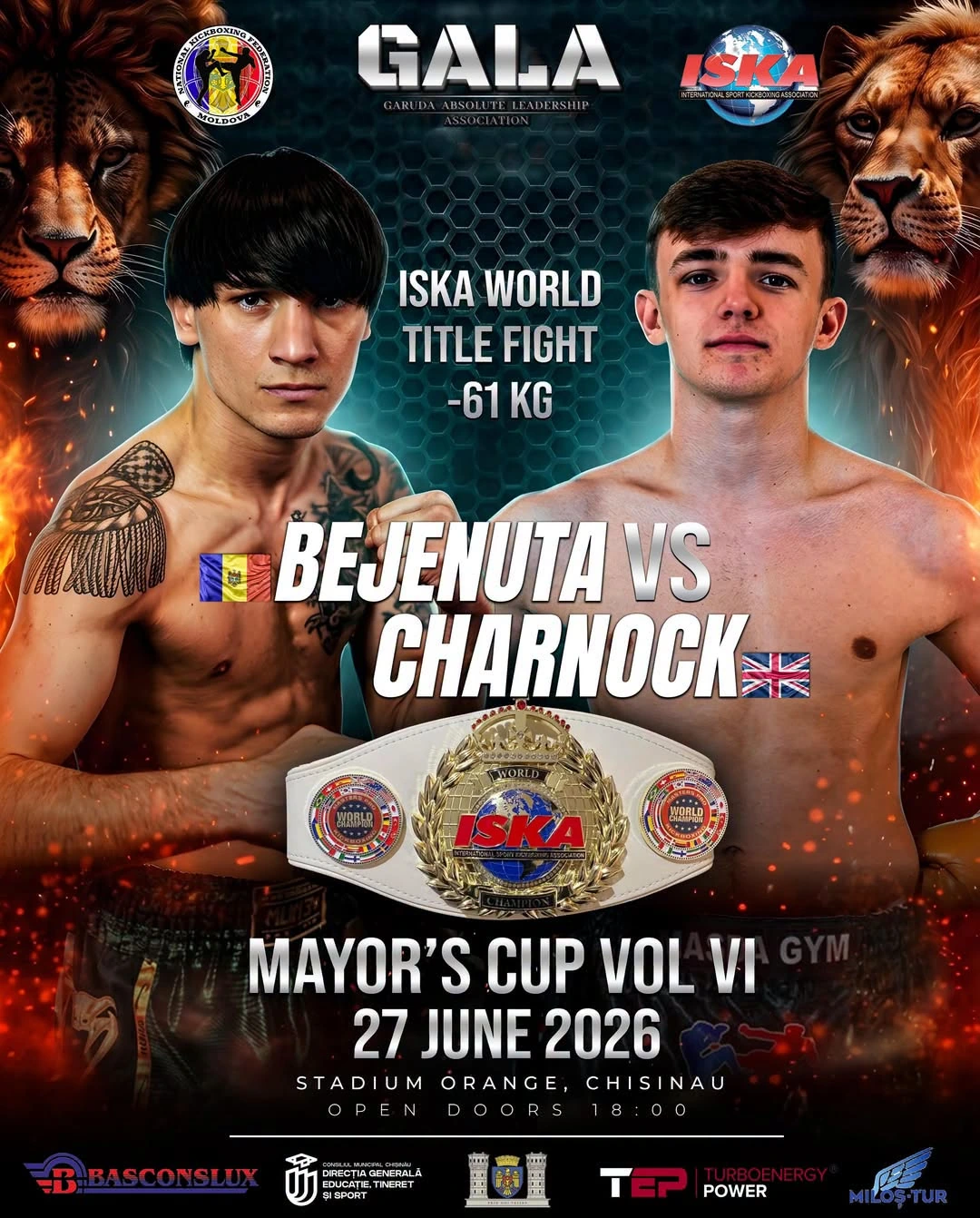 ISKA World Lightweight Championship Set for Mayor’s Cup Vol. VI in Moldova
