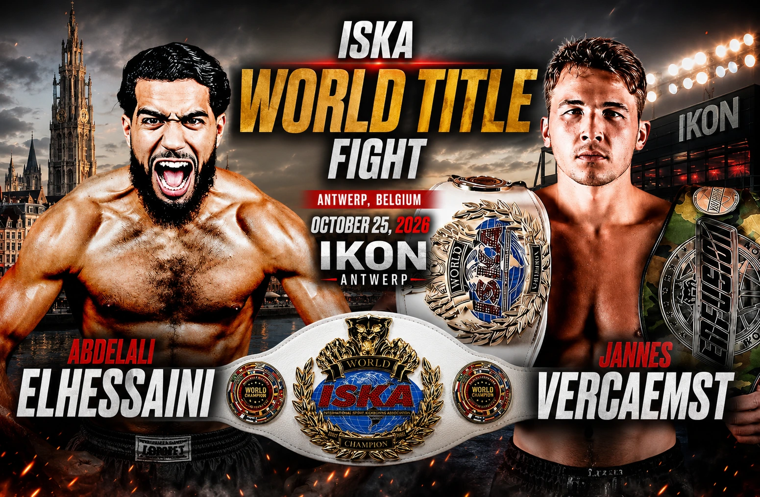 ISKA World Title Fight Set for Antwerp: Elhessaini vs. Vercaemst