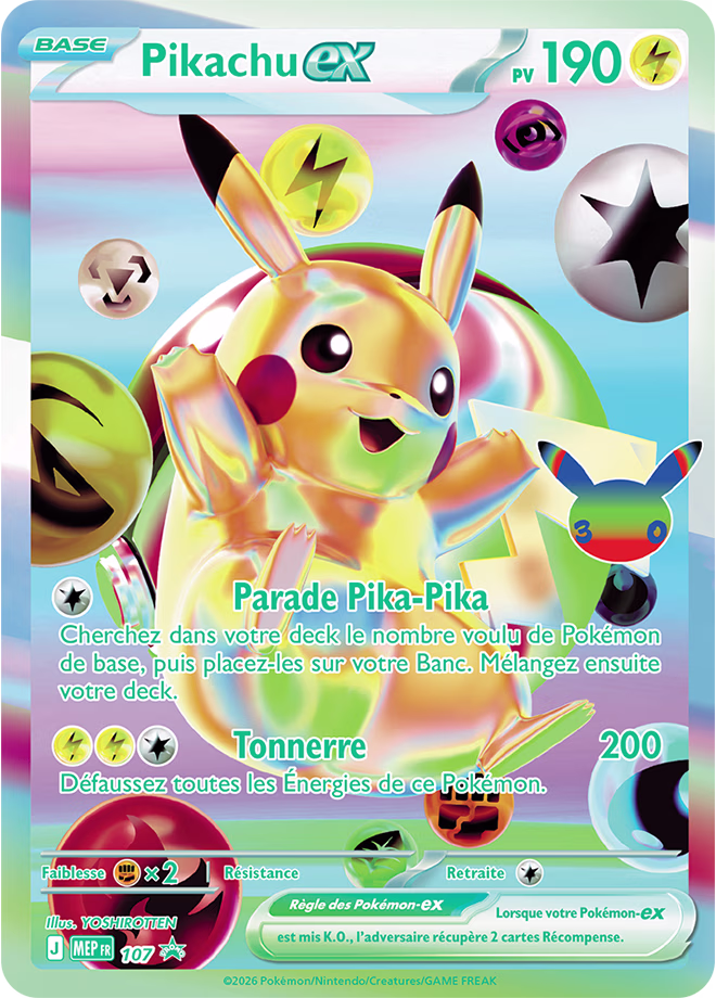 Pikachu Ex MEP 107 30 ans anniversaire
