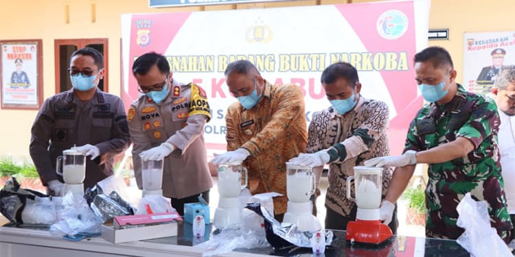 Pj Bupati Aceh Timur Hadir Pada Giat Pemusnahan 5 Kg Sabu